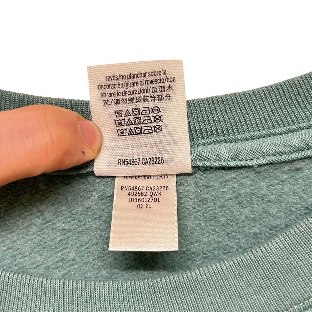 PINK Victoria's Secret Women's White Green Colorblock Crewneck Sweatshirt Size S - Picture 9 of 9